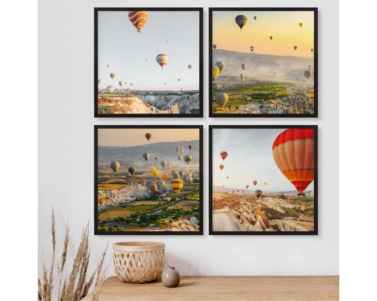 PHOTOLINI 4er Set Bilderrahmen 40x40 cm Schwarz MDF - Bild 4