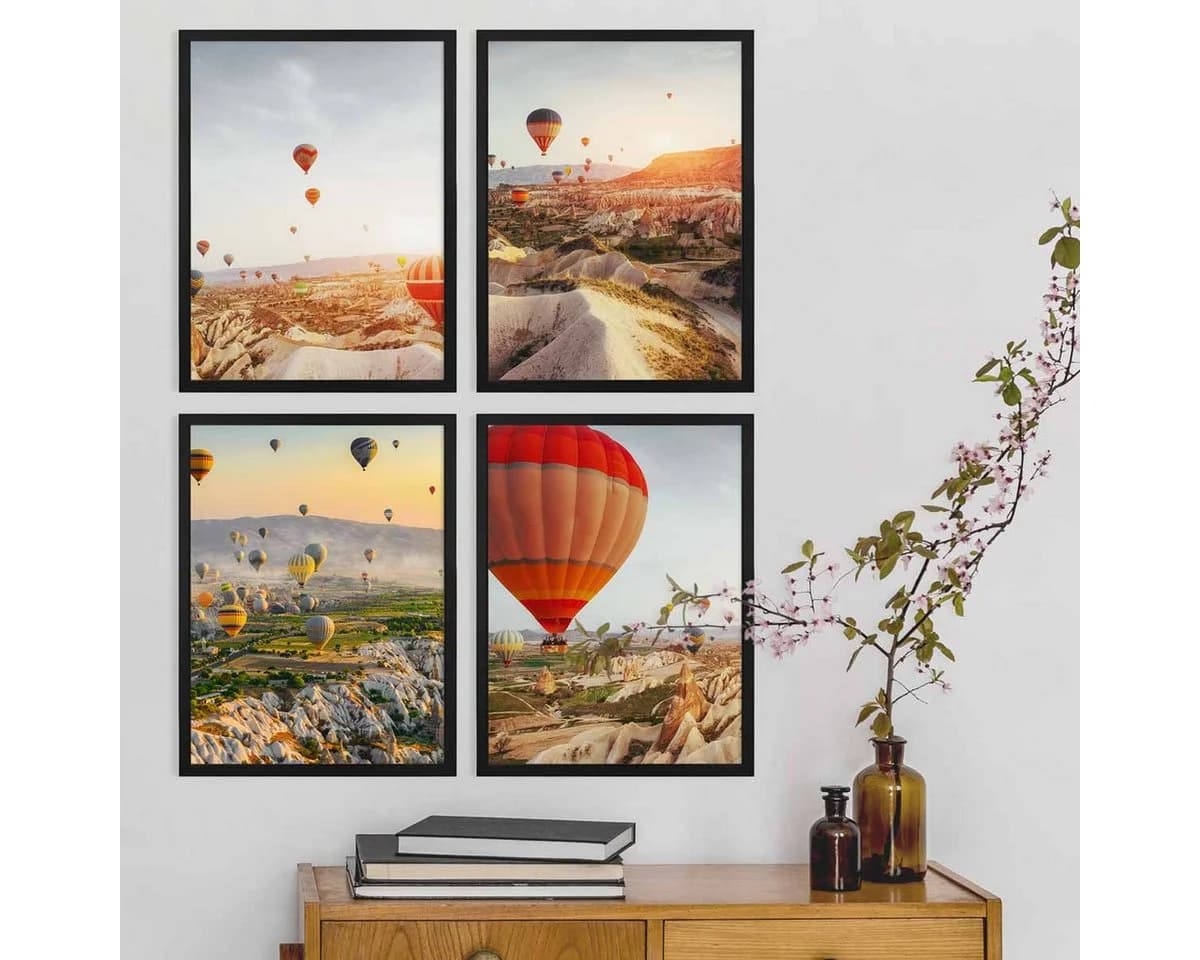 PHOTOLINI Bilderrahmen Set 4er Schwarz MDF 30x40 cm - Bild 4