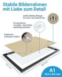 PHOTOLINI Bilderrahmen A1 Schwarz MDF mit Acrylglas Bild 3