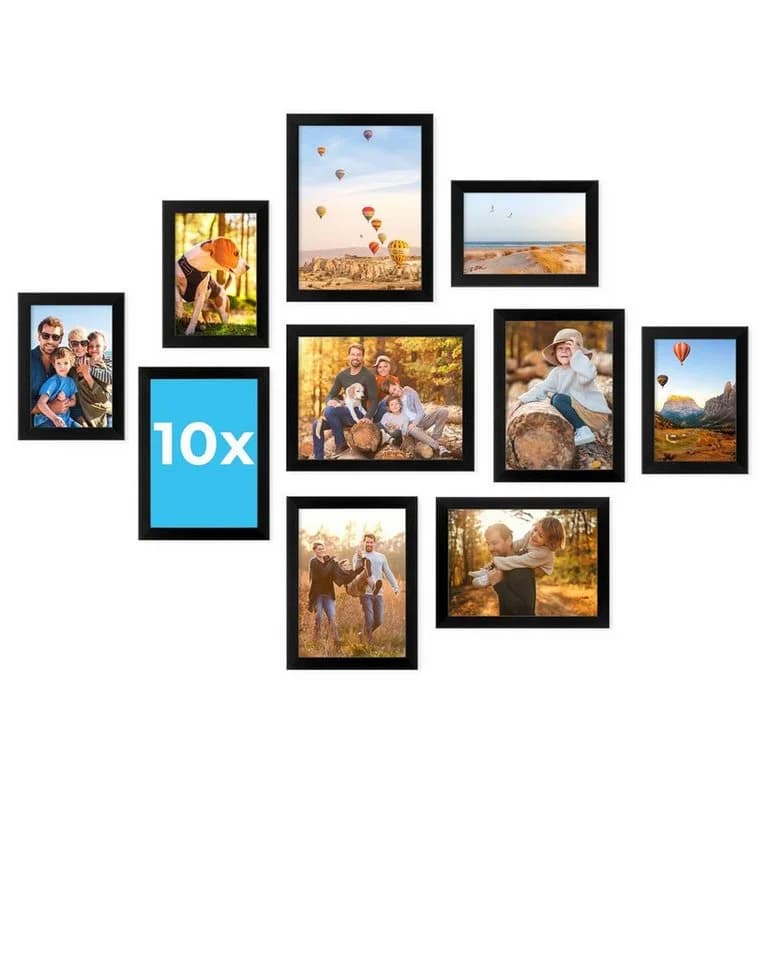 PHOTOLINI Bilderrahmen Set 10er Set No.3 MDF Holz Acrylglas - Bild 2