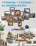 PHOTOLINI Bilderrahmen Set 14-tlg. Schwarz MDF Acrylglas Bild 1