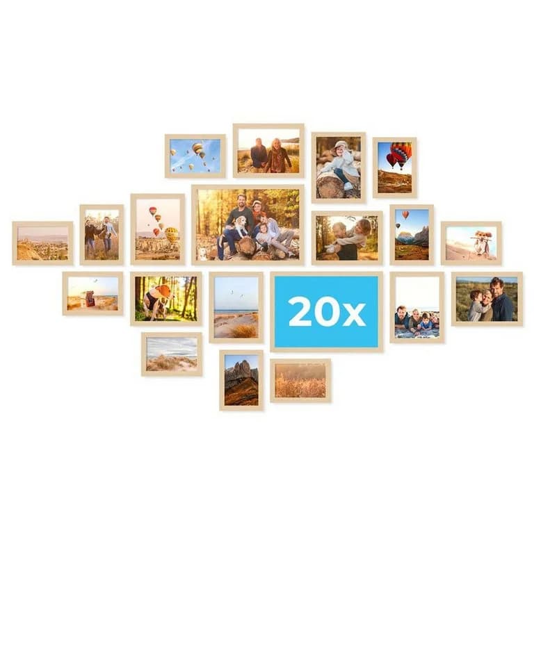 PHOTOLINI Bilderrahmen Set 20er MDF Acryl Beige - Bild 2