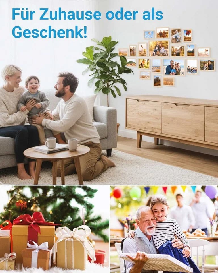 PHOTOLINI Bilderrahmen Set 20er MDF Acryl Beige - Bild 4