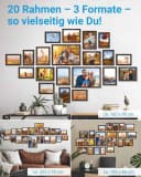 PHOTOLINI Bilderrahmen Set 20er MDF Holz Acrylglas Braun Bild 1