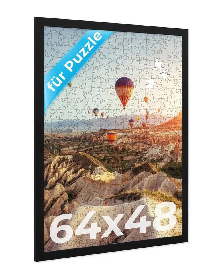 PHOTOLINI Puzzle-Rahmen Schwarz MDF Acrylglas 48x64 cm - Bild 2
