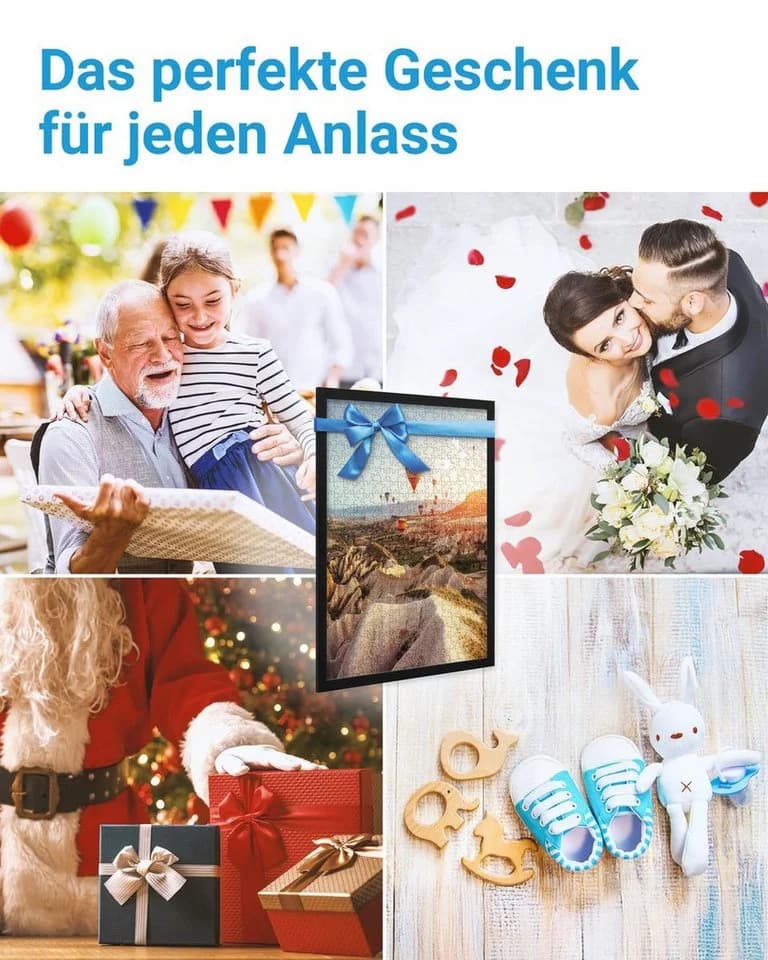 PHOTOLINI Puzzle-Rahmen Schwarz MDF Acrylglas 48x64 cm - Bild 5