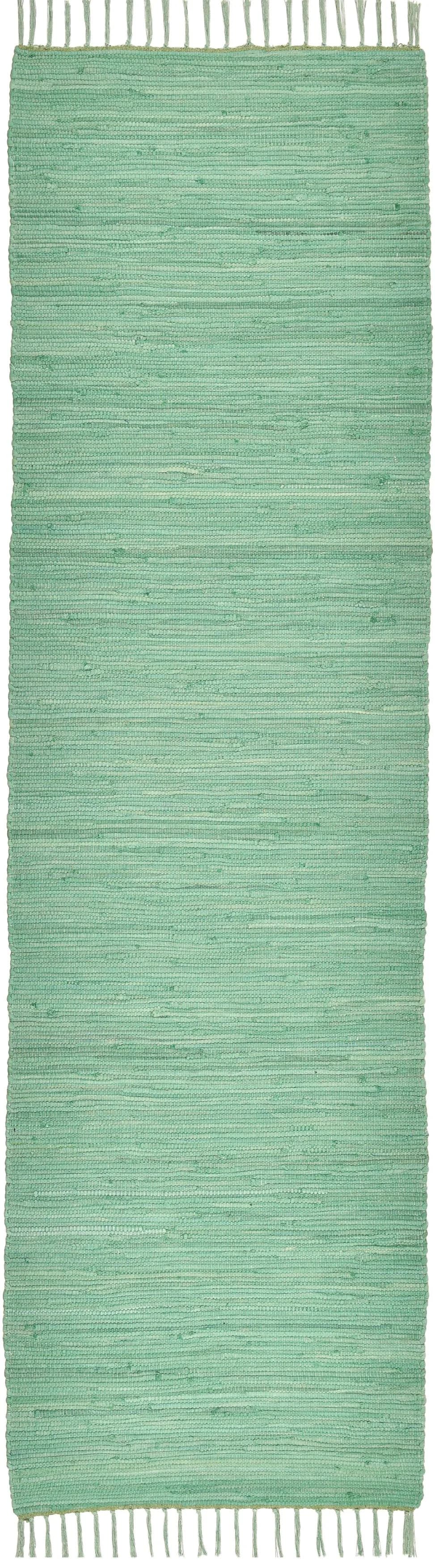 Eleganter Mintgrüner Baumwollteppich