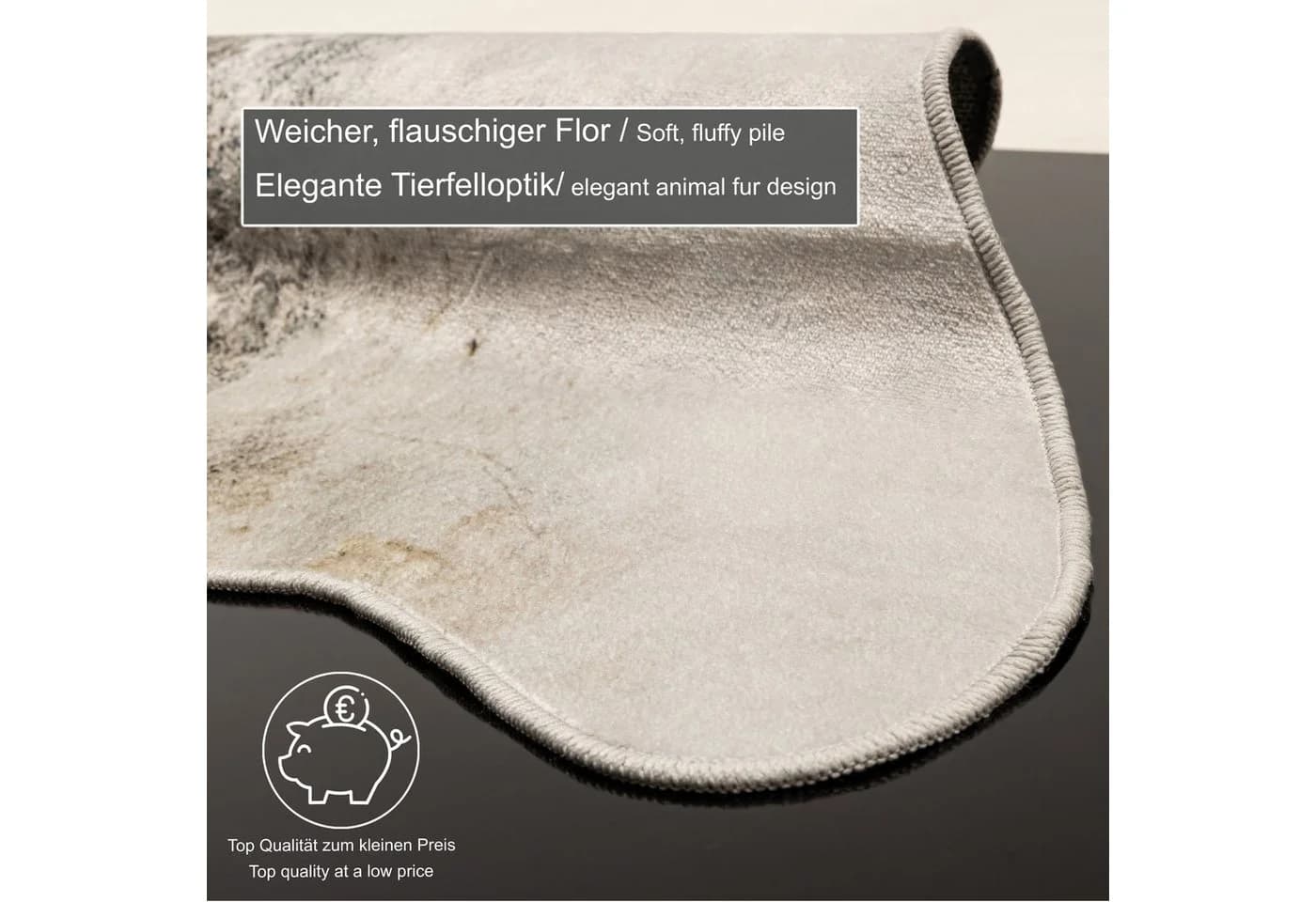GINO FALCONE Fellteppich Emilia Bunt Weiß Kuhfell-Optik - Bild 5