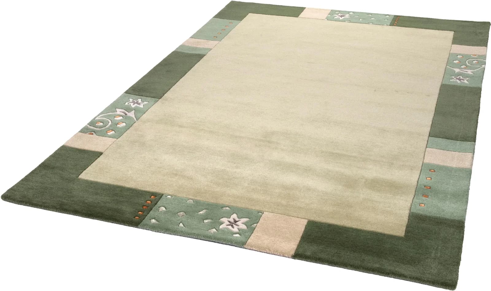 Wollteppich THEKO Royal Ganges Gr. 31, 95% Wolle, Bordüre, 90x160 cm