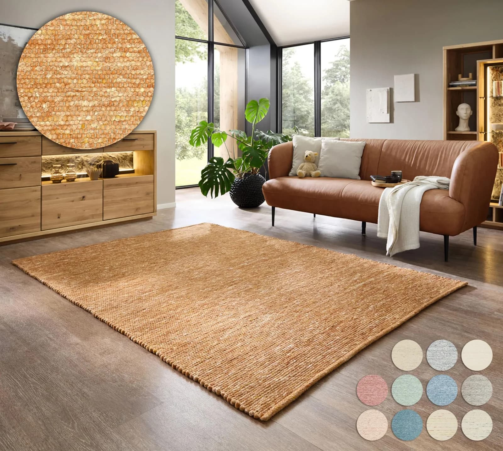 OTTO HOME Wollteppich Pirker Terracotta Handgewebt Scandi