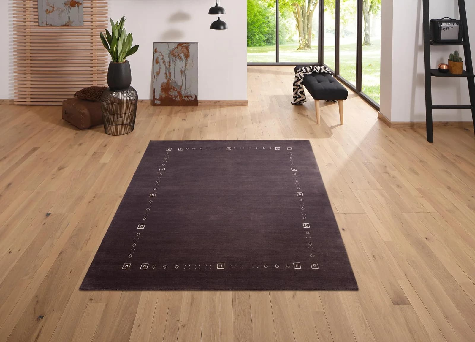 Wollteppich OTTO HOME Julia Anthrazit 100% Wolle Handgewebt