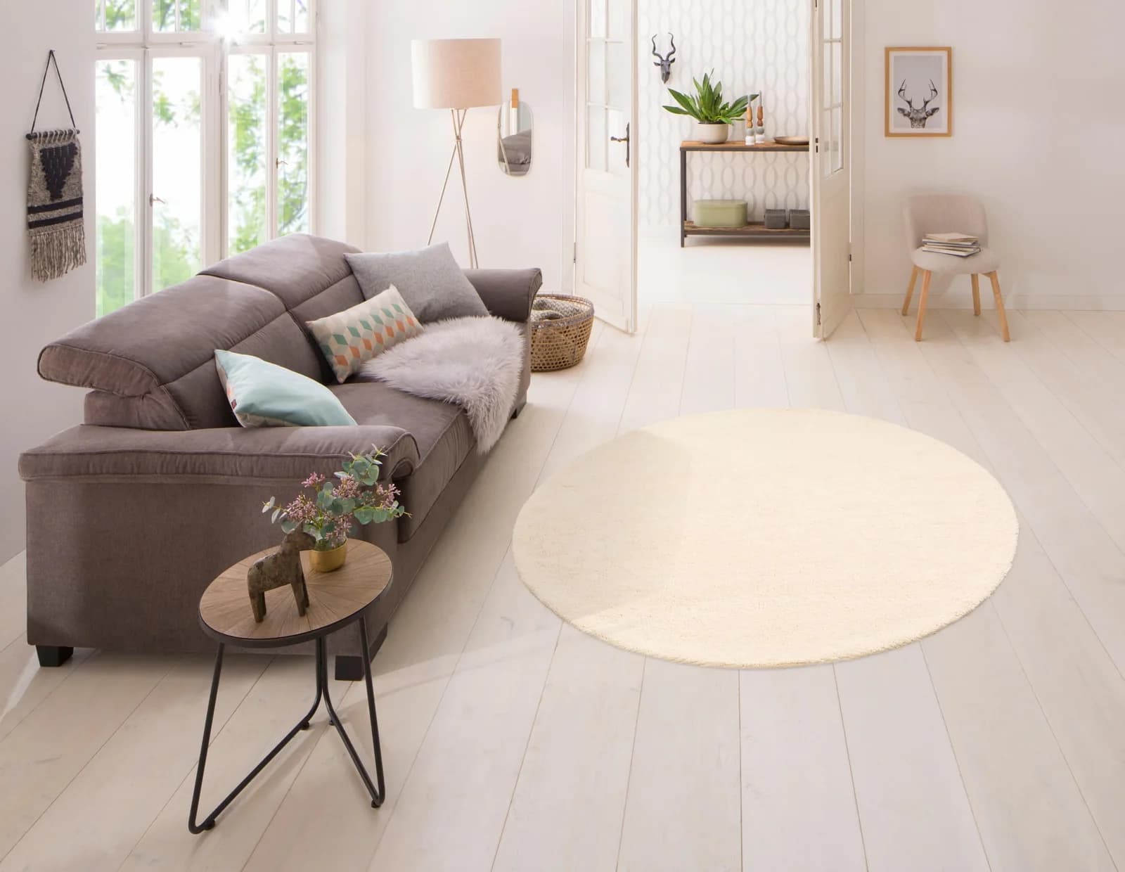 Wollteppich OTTO HOME "Mohan" Beige Uni-Design