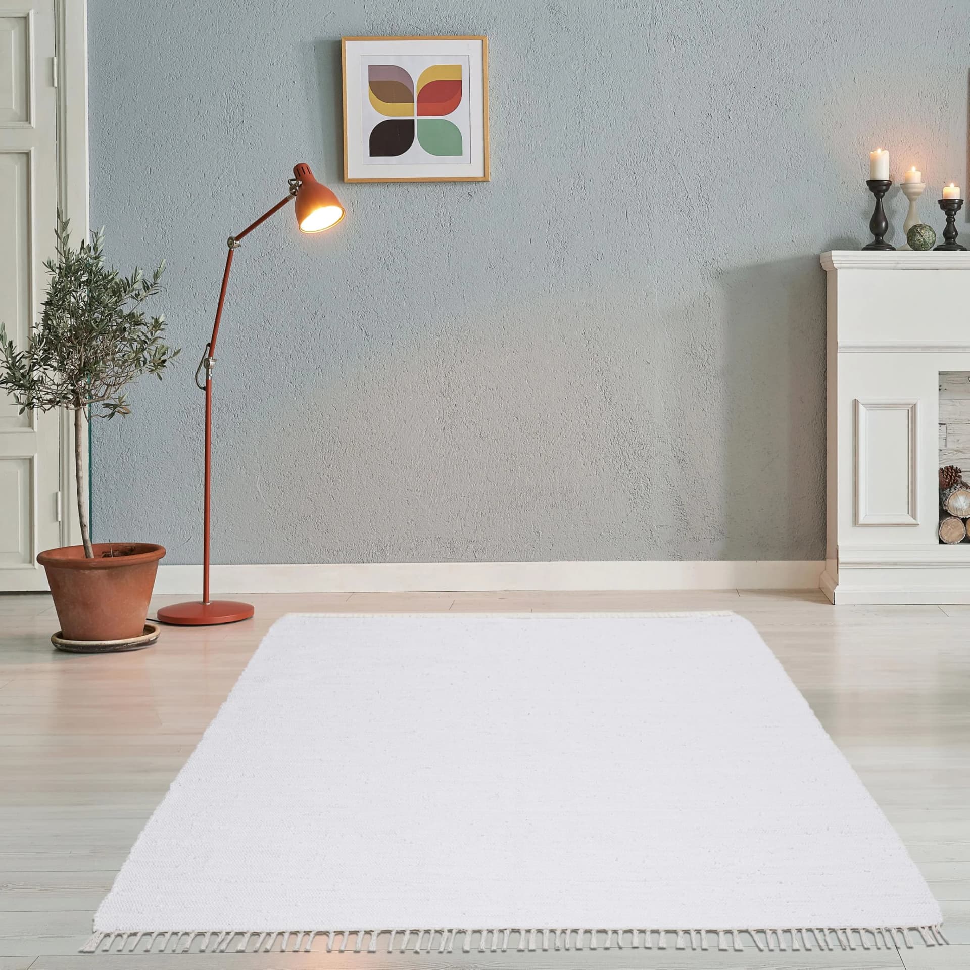 THEKO Teppich Happy Cotton Fleckerl Weiß Handgewebt