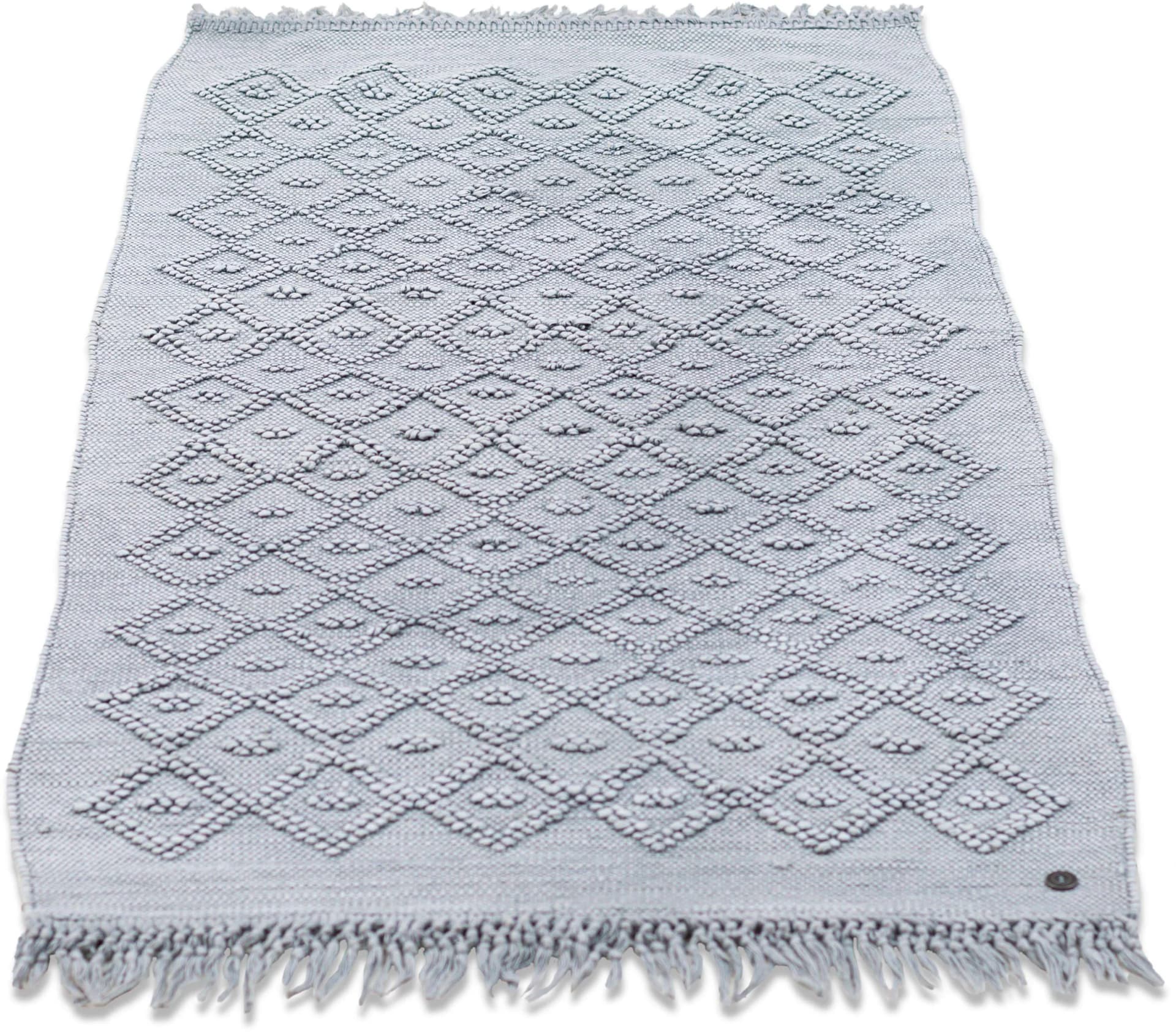 TOM TAILOR HOME Badematte Vintage Wash Grau Rautenmuster