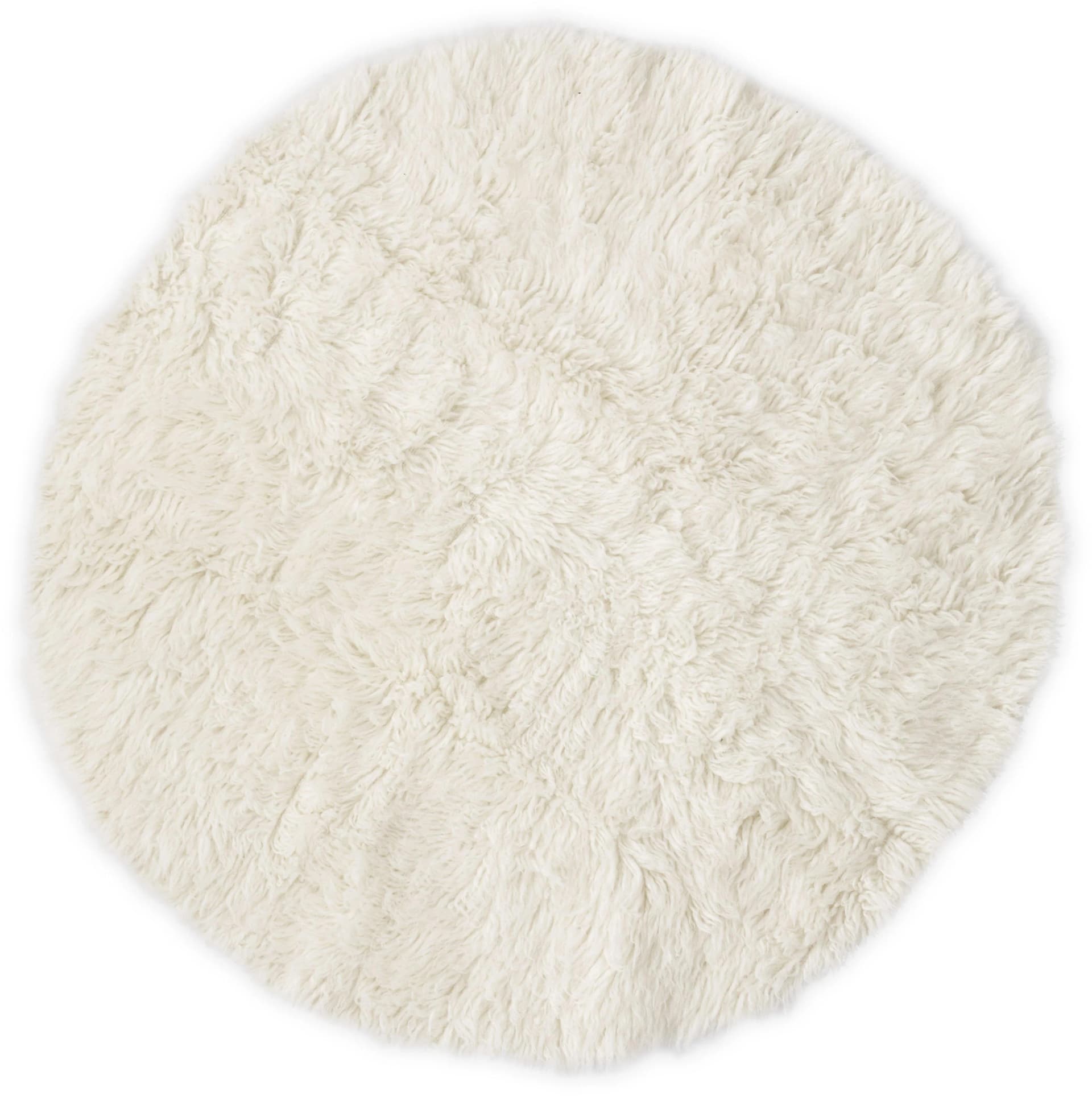 THEKO Wollteppich FLOKOS 1250 Rund Beige Natur Flokati