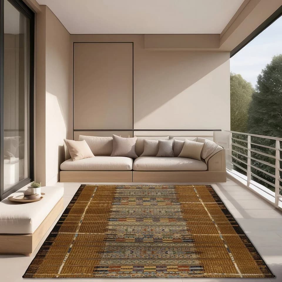 GINO FALCONE Outdoor-Africa 38 Teppich Gold Ethno Style