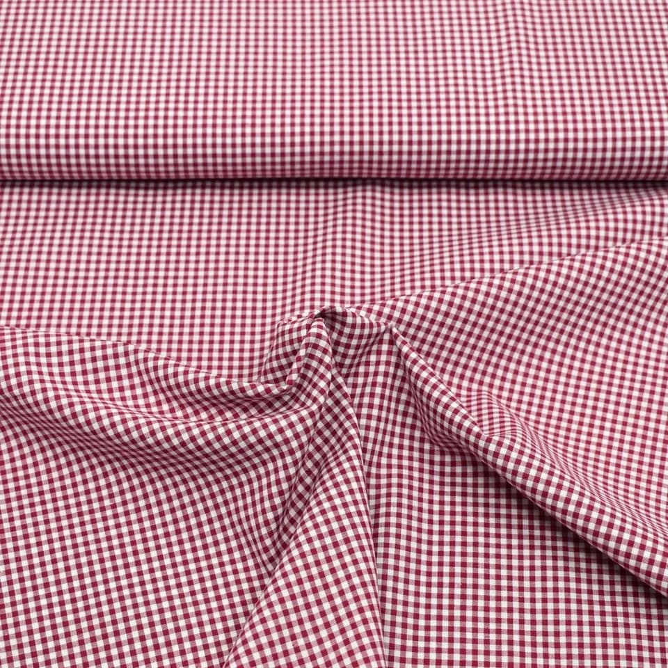 MAGAM-Stoffe Stoff "Mona" Vichy Karo klein Rot Baumwolle ÖKO-TEX