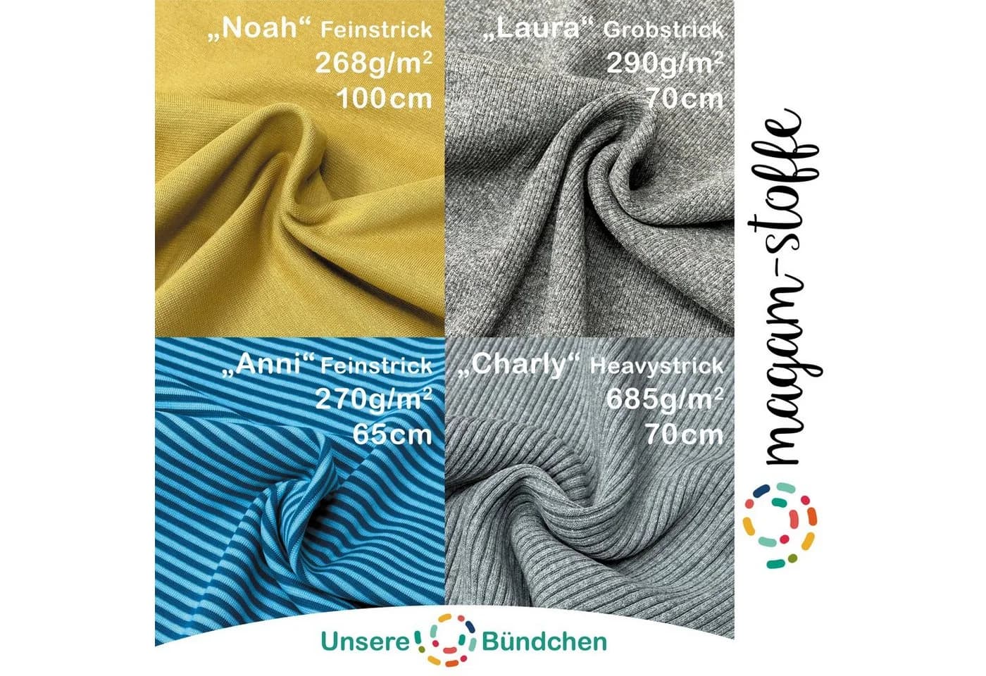 MAGAM-Stoffe Bündchenstoff Laura Grobstrick uni OEKO-TEX Army Grün - Bild 5
