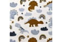 MAGAM-Stoffe Stoff "Dino Bande" Kinder Dinosaurier Jersey Baumwolle Weiß Bild 2