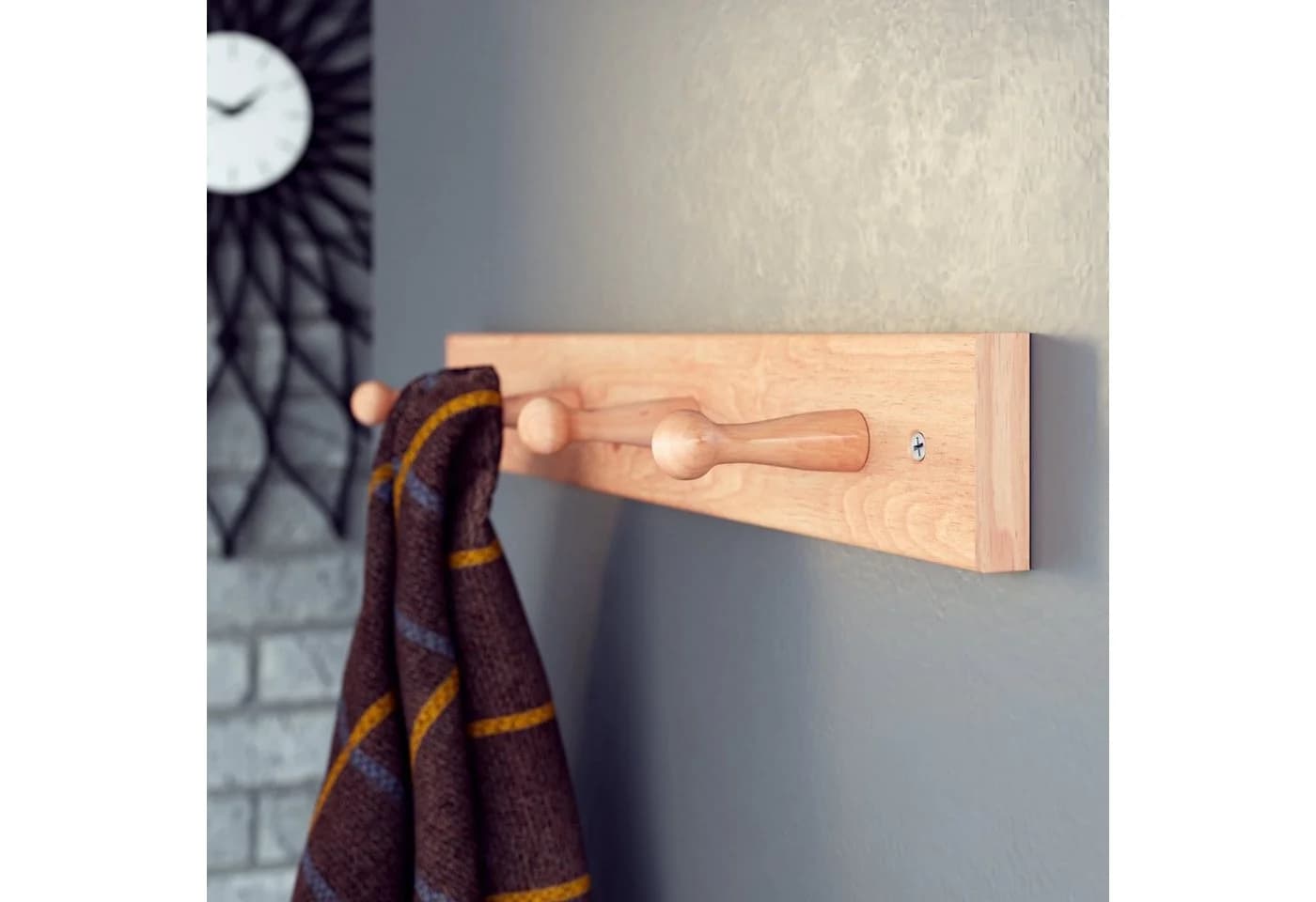 sossai® Wandgarderobe Garderobenleiste aus Holz
