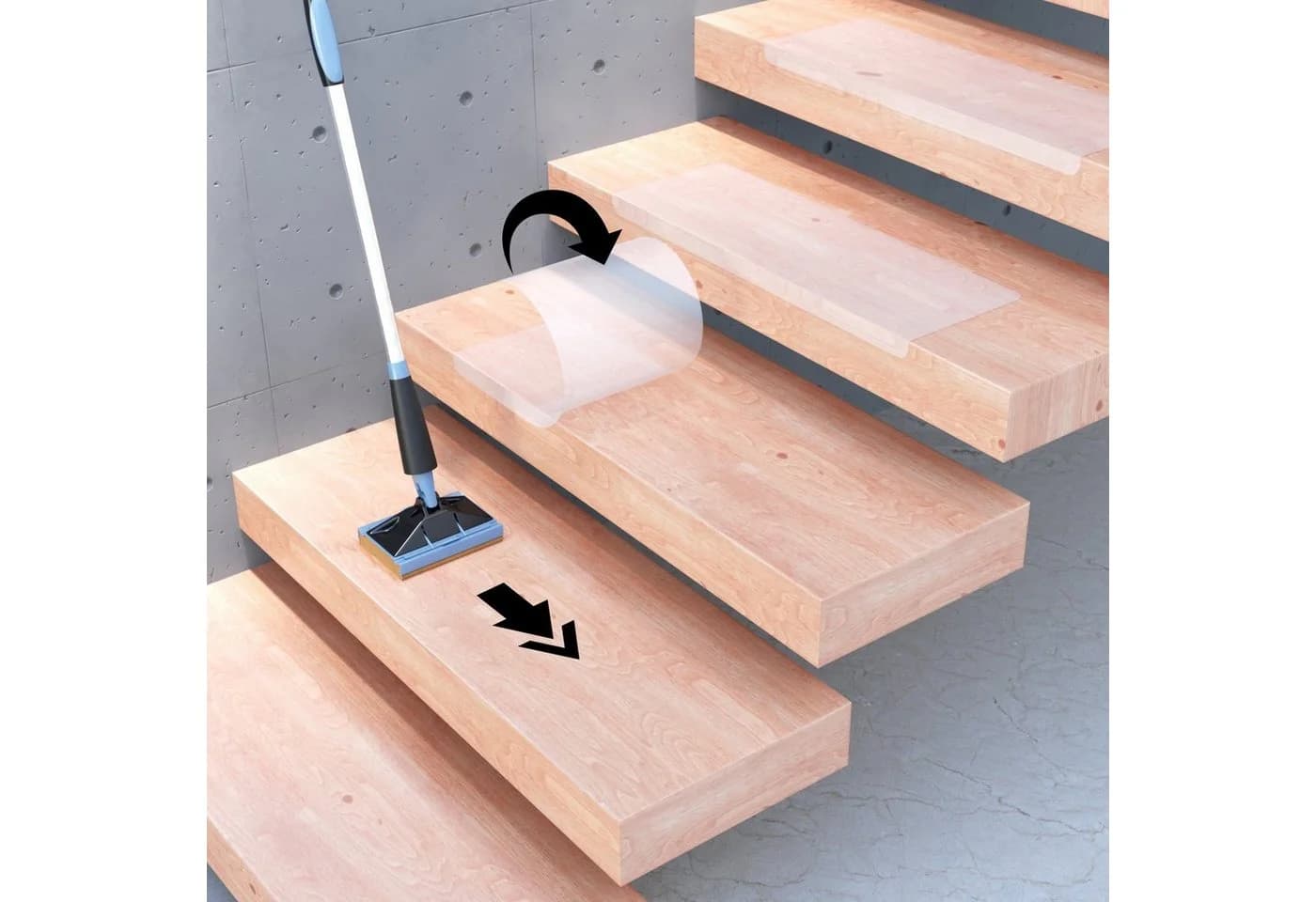 sossai® Stufenmatte Treppenschutz Folie Transparent Selbstklebend 17St - Bild 3