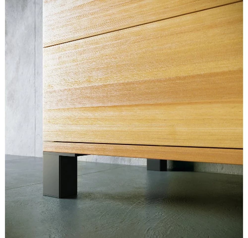 sossai® Möbelfuß Aluminium Schwarz Vierkantprofil 45x45mm