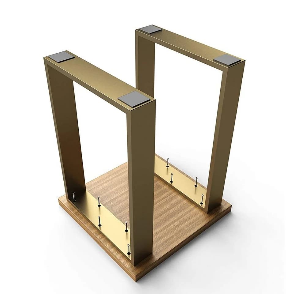 sossai® Tischgestell XXL Stahl Tischkufen 50-70cm x 72cm in Gold