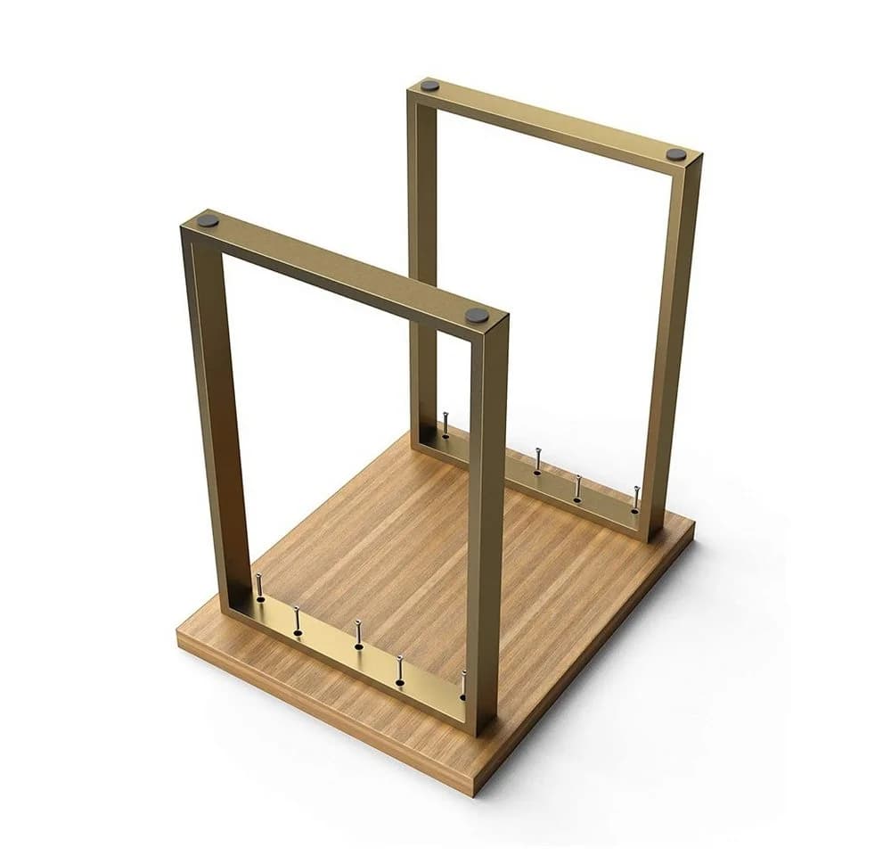 sossai® Tischgestell Stahl Tischkufen 50-70cm x 72cm in Gold
