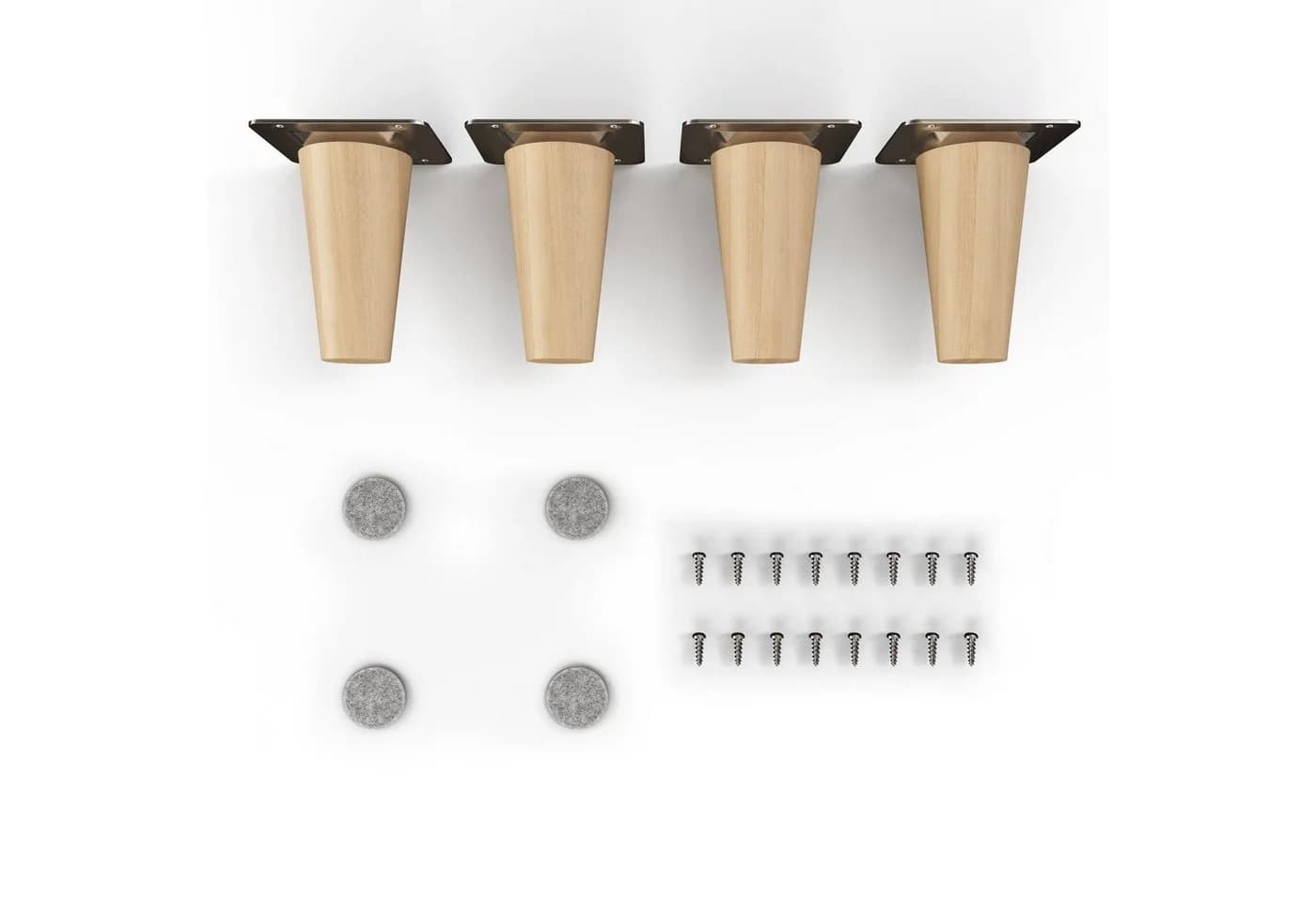 sossai® Möbelfuß Buchenholz Gerade Öl-Finish Natur - Bild 2
