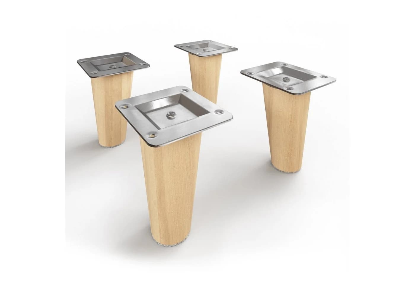 sossai® Möbelfuß Buchenholz Gerade Öl-Finish Natur - Bild 3