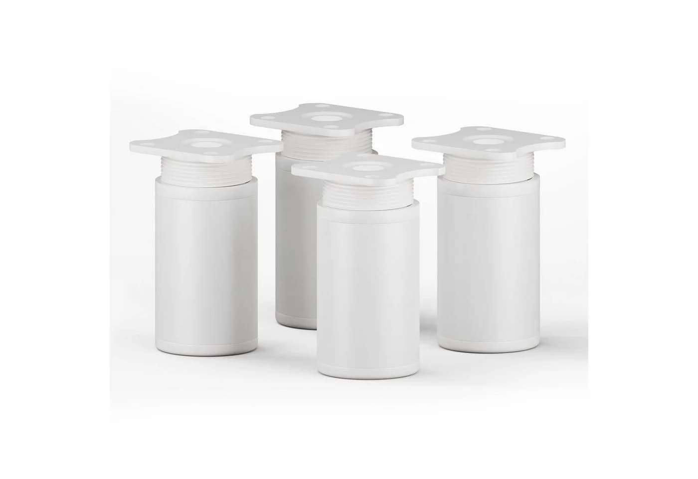 sossai® Möbelfuß Runde Schrankfüße Weiß höhenverstellbar 4er Set - Bild 2