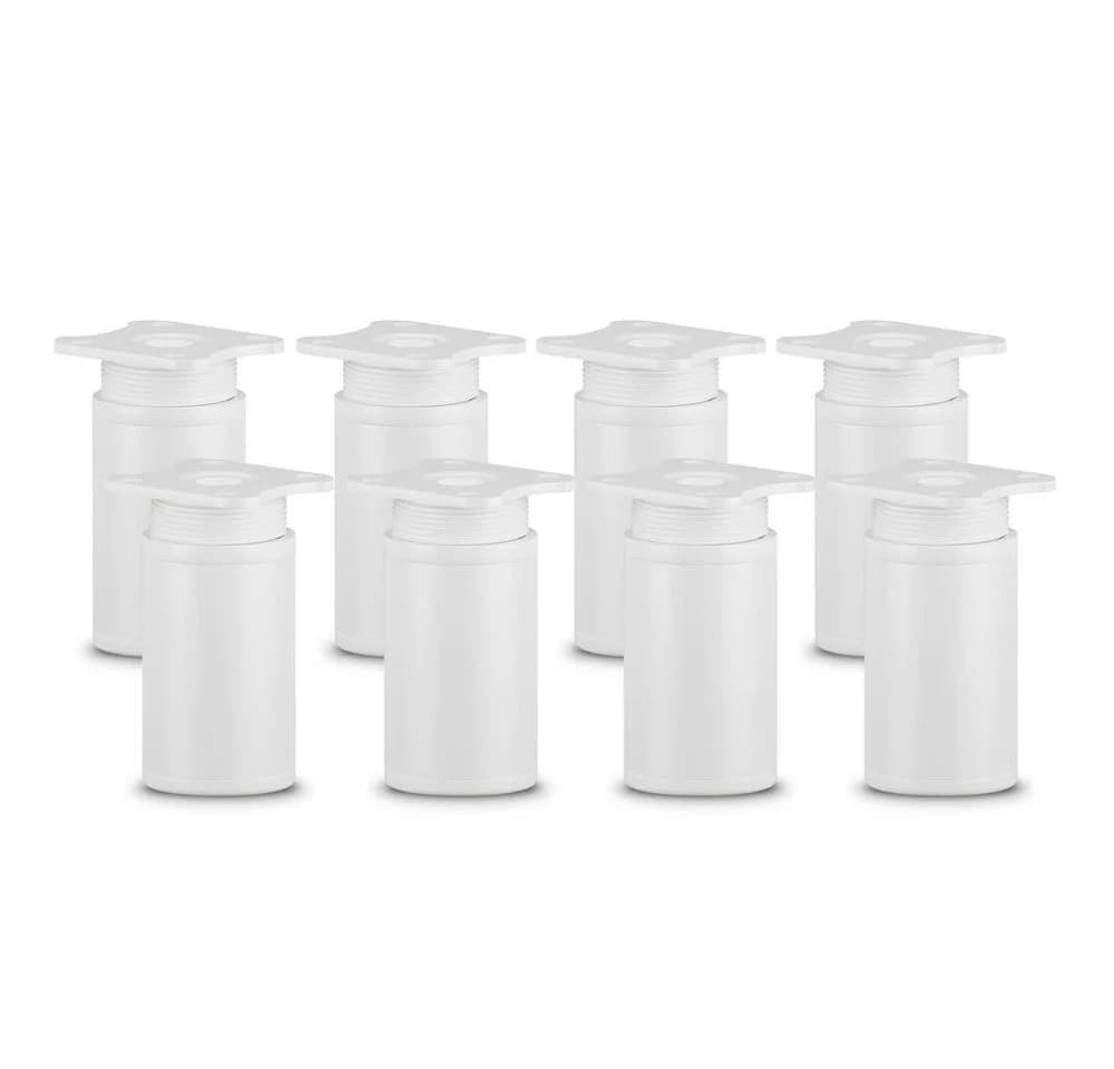 sossai® Möbelfuß Runde Schrankfüße 8er Set höhenverstellbar Weiß - Bild 2