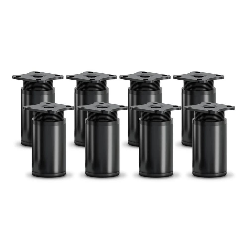 sossai® Möbelfuß Runde Schrankfüße 8er Set höhenverstellbar Schwarzmatt - Bild 2