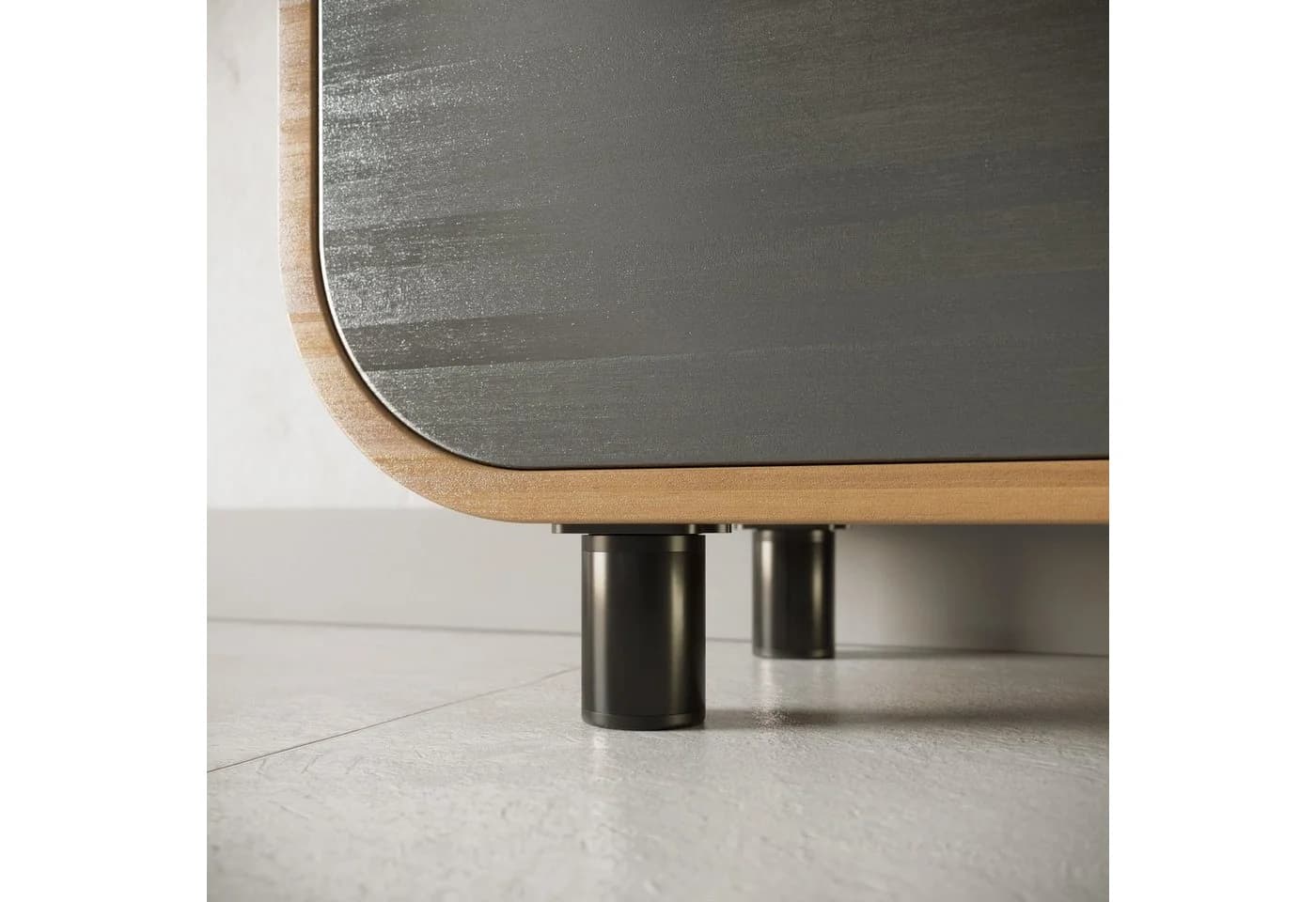 sossai® Möbelfuß Runde Schrankfüße 8er Set höhenverstellbar Schwarzmatt - Bild 4