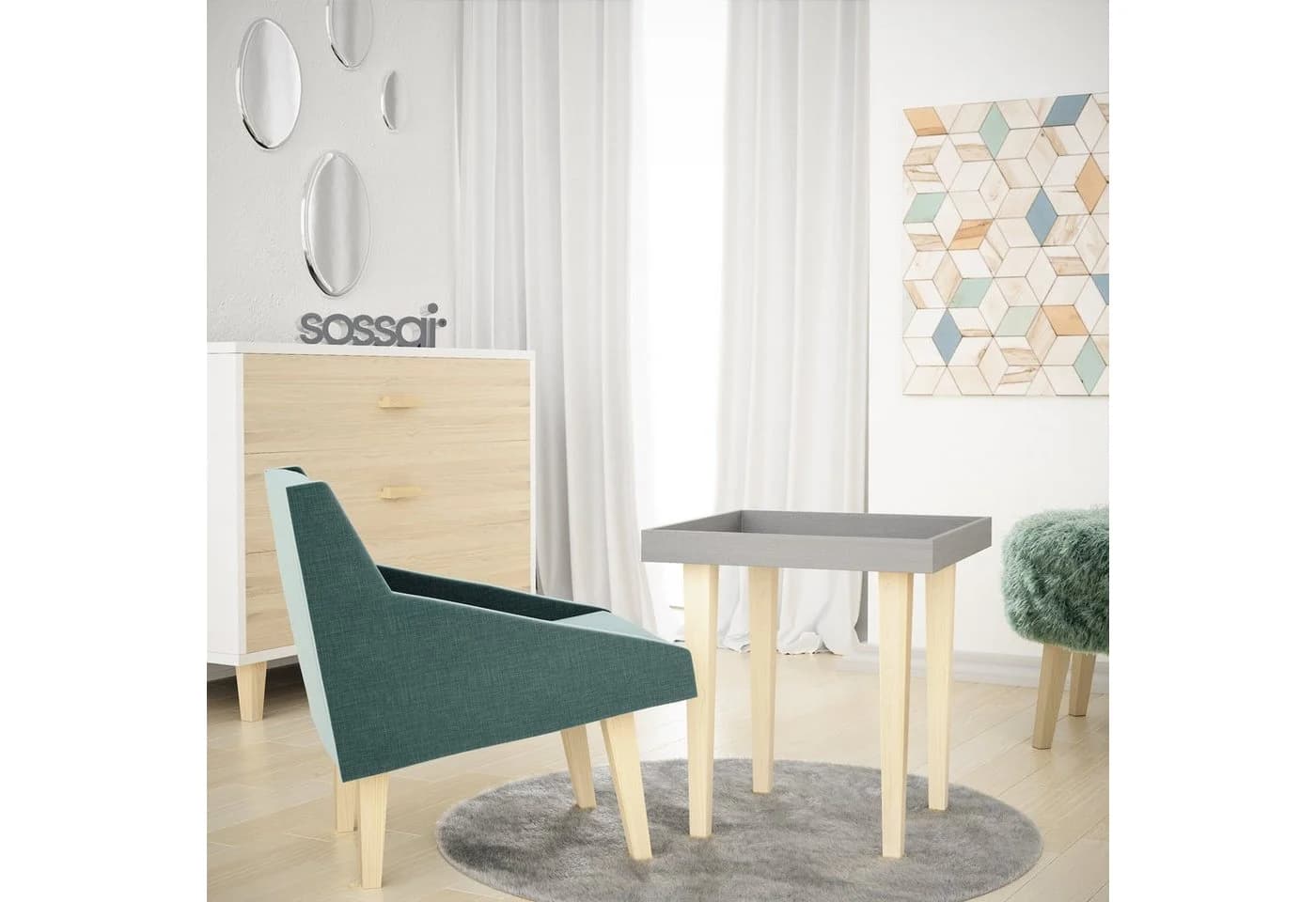 sossai® Möbelfuß Holzfüße Eckig Schräge Ausführung Naturbelassen - Bild 3
