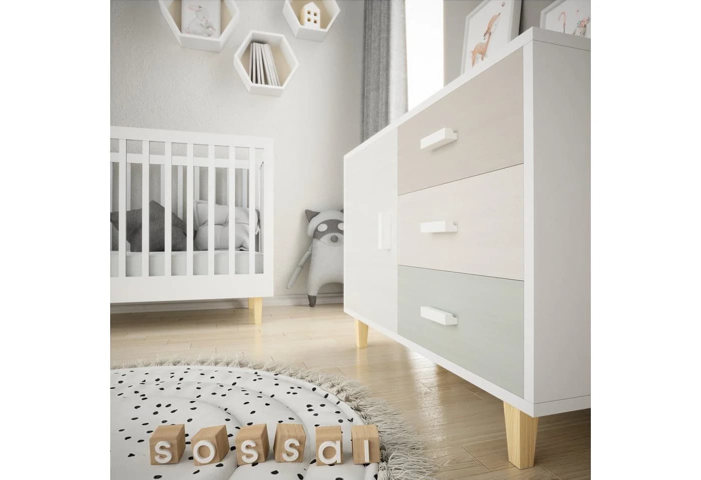 sossai® Möbelfuß Holzfüße Eckig Schräge Ausführung Naturbelassen - Bild 4