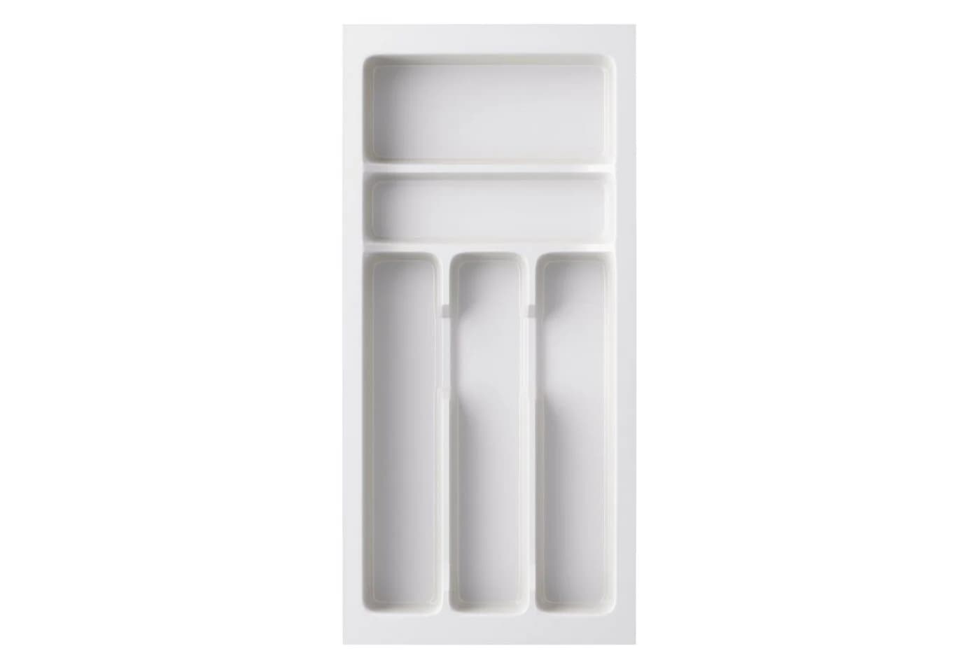 Sossai® Besteckeinsatz Besteckkasten für Schubladen 30-90cm in Weiß, 23x49cm, 5 Fächer - Bild 4