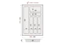 sossai® Besteckeinsatz Besteckkasten für Schubladen 30-90cm in Weiß, 33x49cm, 6 Fächer Bild 3