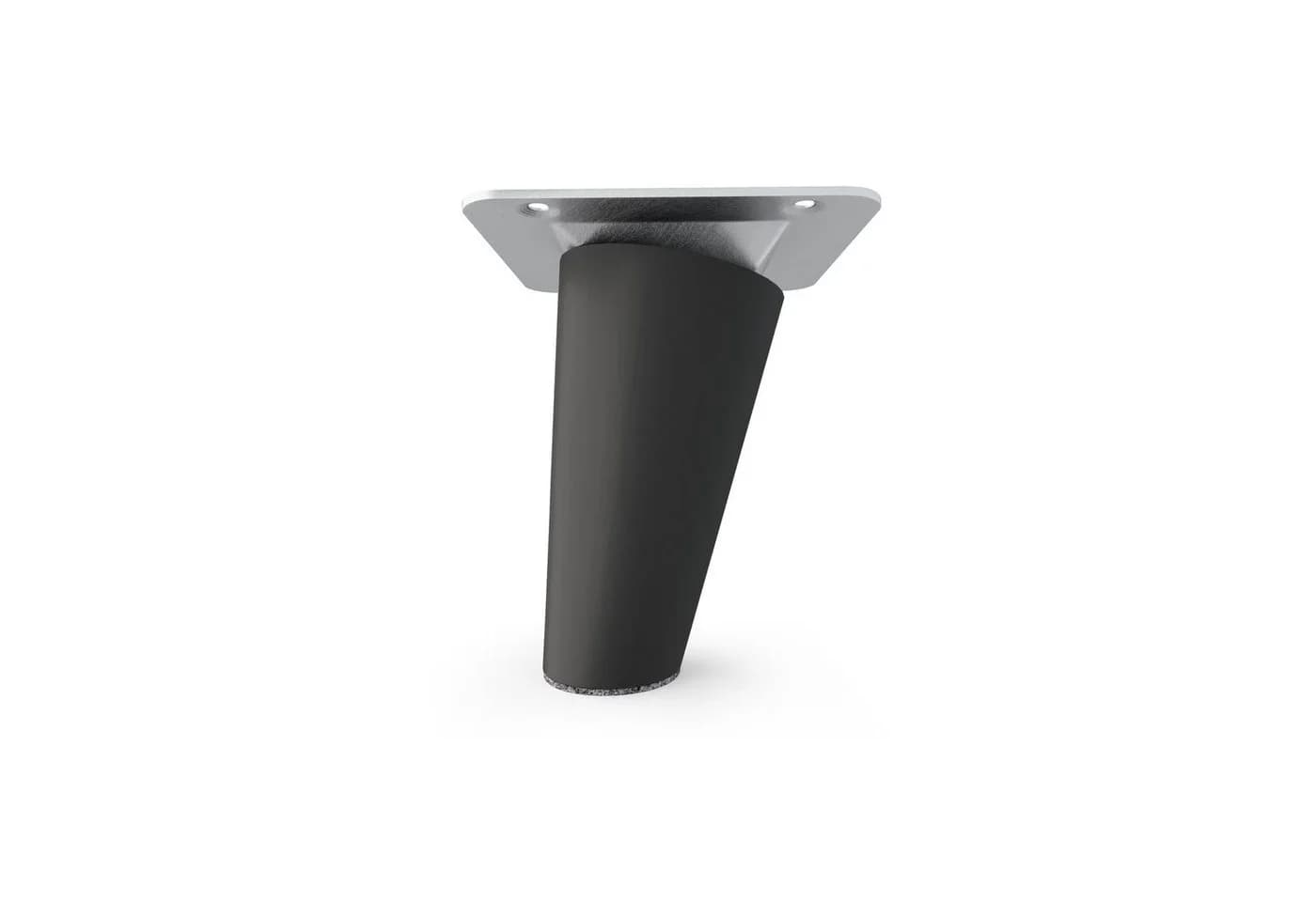 sossai® Möbelfuß Buche Massivholz Schwarzmatt Schräge Ausführung 8cm - Bild 3