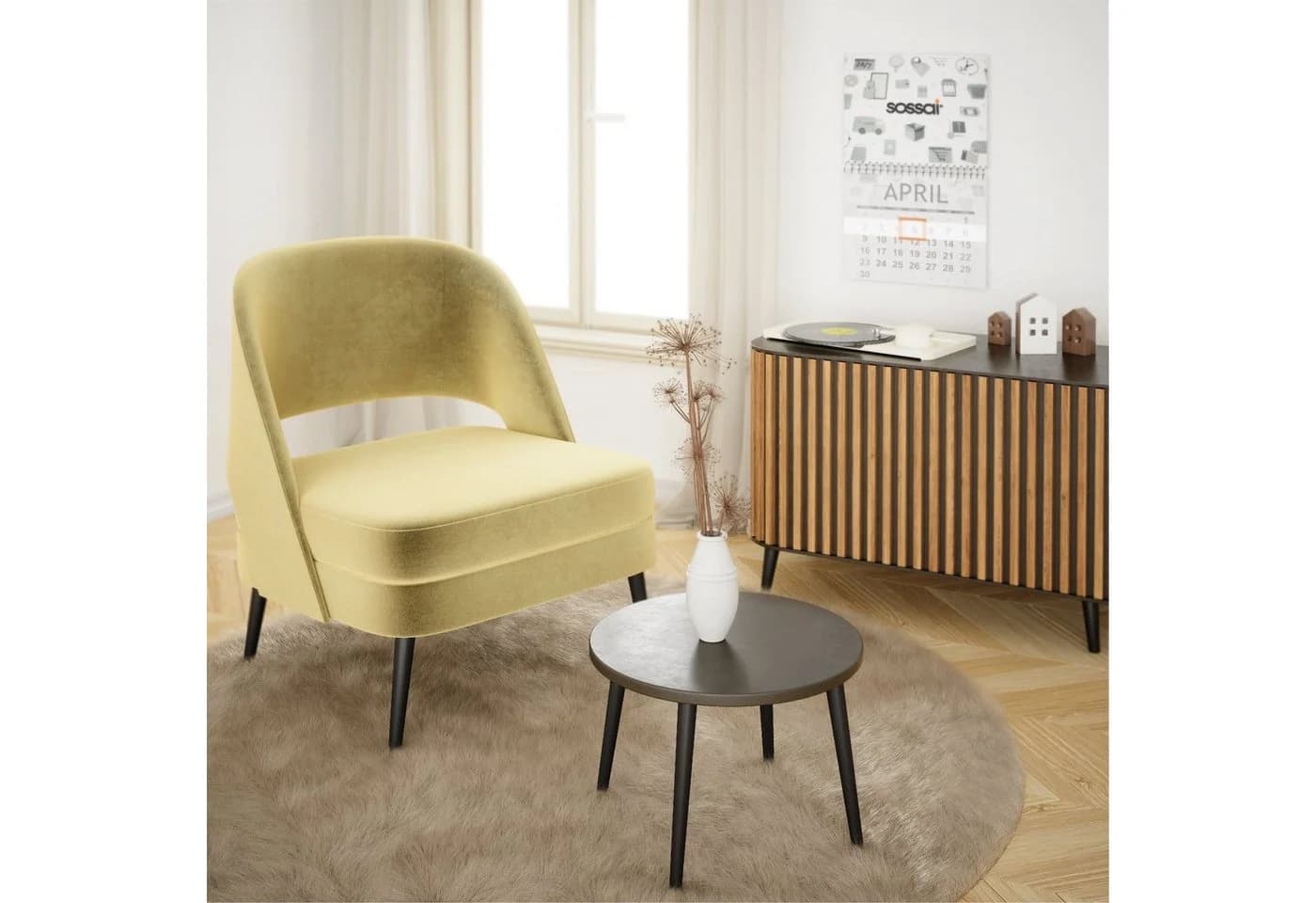 sossai® Möbelfuß Buche Massivholz Schwarzmatt Schräge Ausführung 8cm - Bild 4