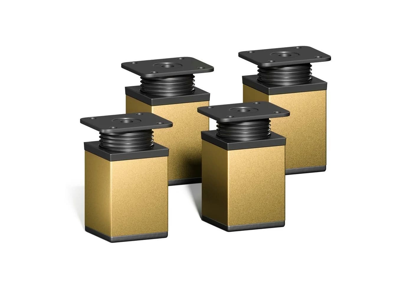 sossai® Möbelfuß Design-Möbelfüße 4er Set höhenverstellbar Gold Aluminium - Bild 2