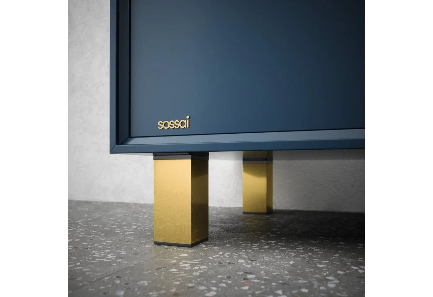 sossai® Möbelfuß Design-Möbelfüße 4er Set höhenverstellbar Gold Aluminium - Bild 3