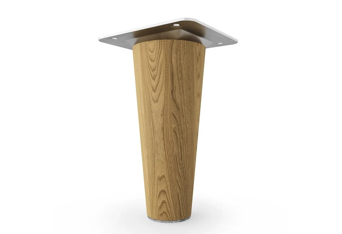 sossai® Möbelfuß Holzfuß Eiche massiv gerade 10cm Set