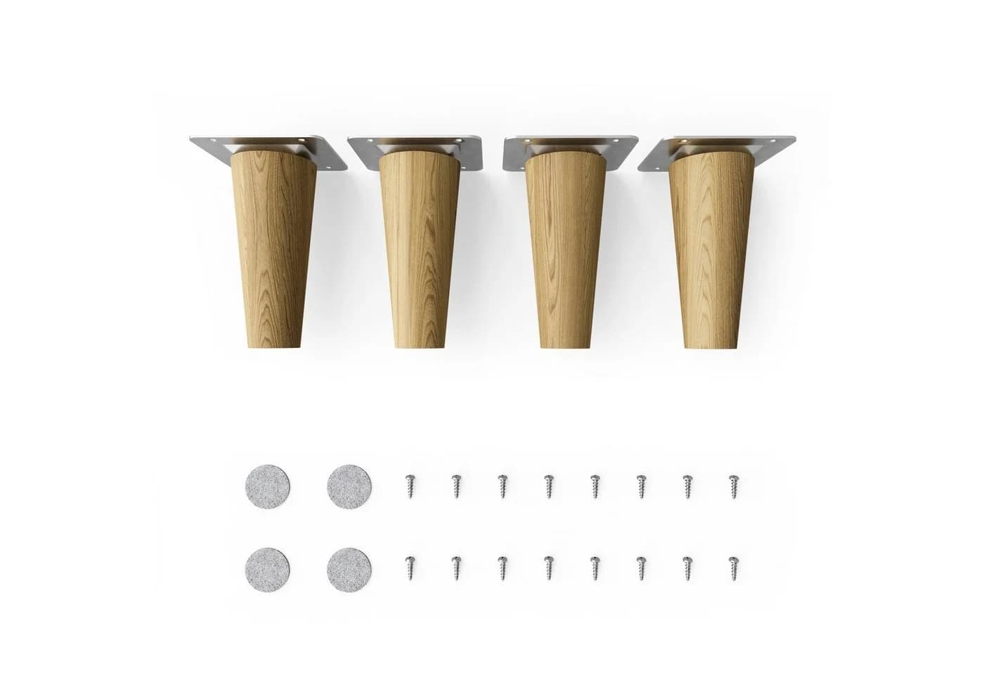 sossai® Möbelfuß Holzfuß Eiche massiv gerade 10cm Set - Bild 2