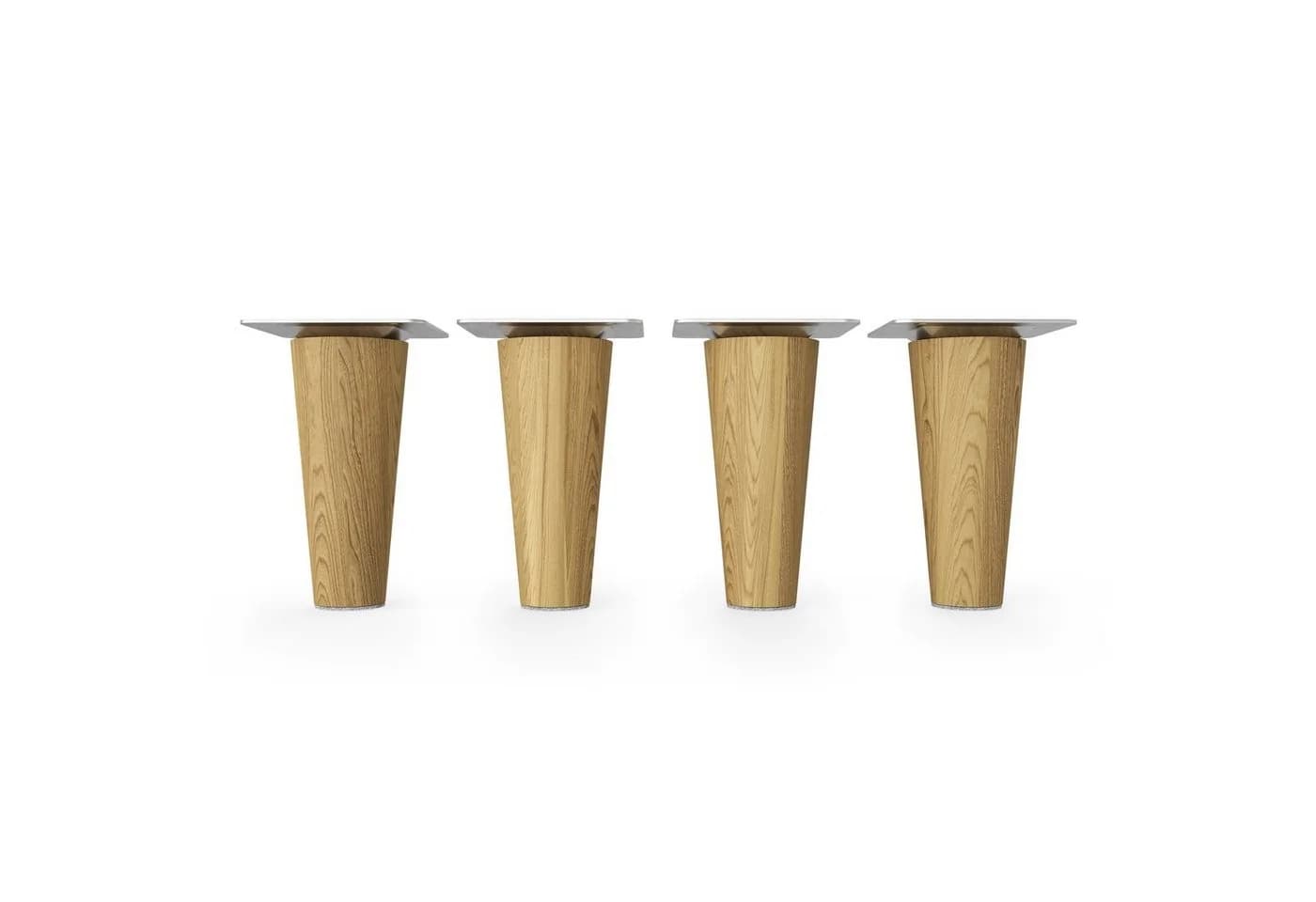 sossai® Möbelfuß Holzfuß Eiche massiv gerade 10cm Set - Bild 3