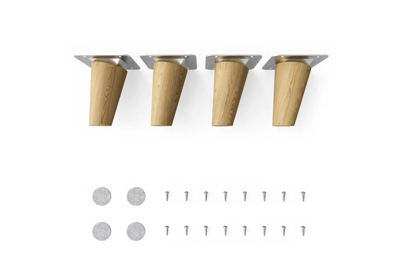 sossai® Möbelfuß Holzfüße Rund Schräge Ausführung Eiche - Bild 2