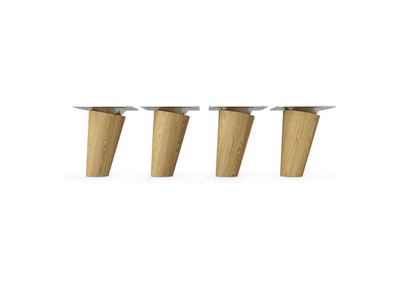 sossai® Möbelfuß Holzfüße Rund Schräge Ausführung Eiche - Bild 3