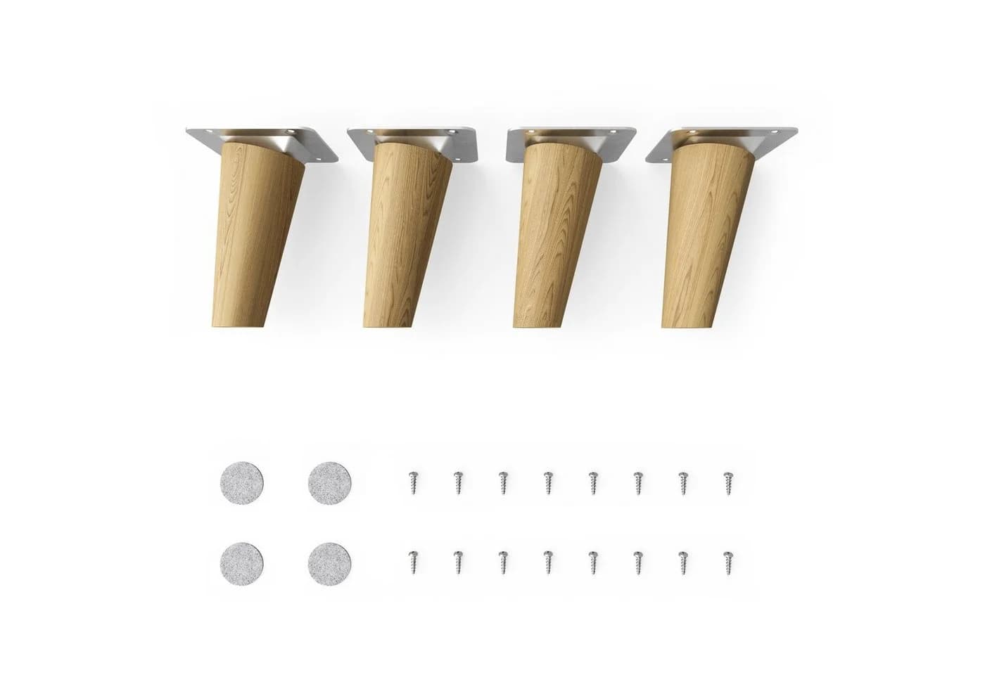 sossai® Möbelfuß Holzfüße Rund Schräge Ausführung Eiche - Bild 2