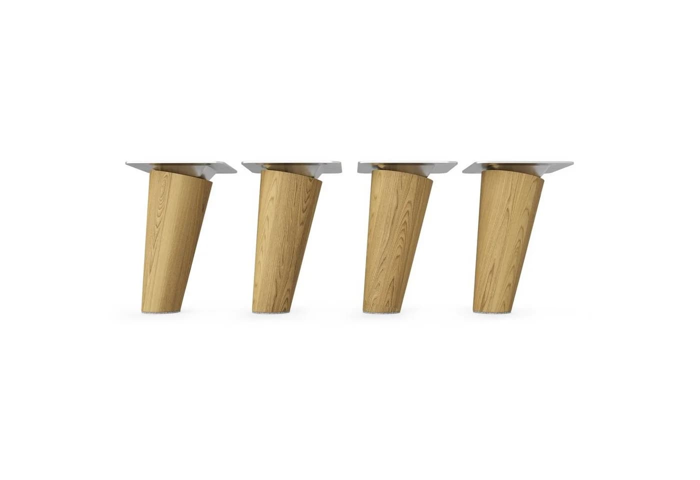 sossai® Möbelfuß Holzfüße Rund Schräge Ausführung Eiche - Bild 3