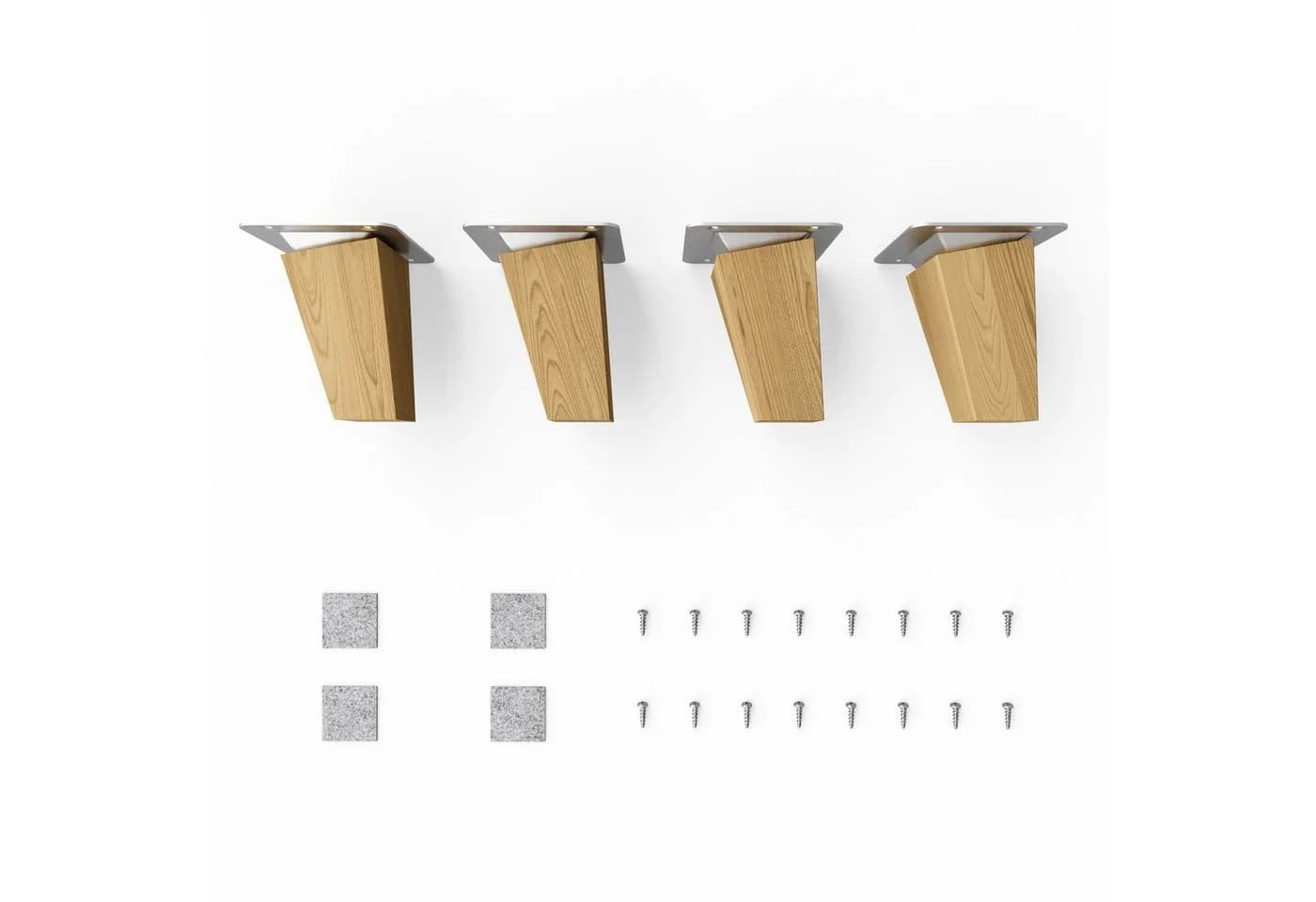 sossai® Möbelfuß Holzfüße Eckig Schräge Ausführung Eiche - Bild 2